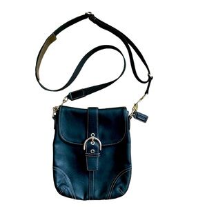 ❌ SOLD ❌ COACH Black Leather Soho Flap Top Crossbody Bag